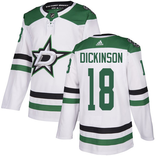 Adidas Dallas Stars #18 Jason Dickinson White Road Authentic Youth Stitched NHL Jersey->youth nhl jersey->Youth Jersey